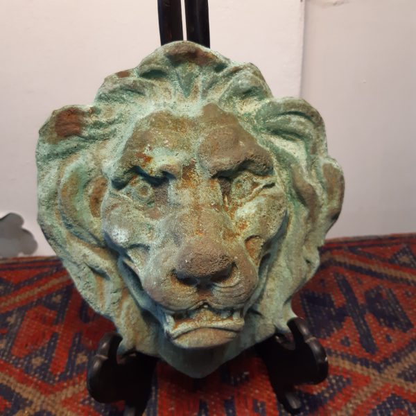 Bronze Cast Lions Head Wall Ornament